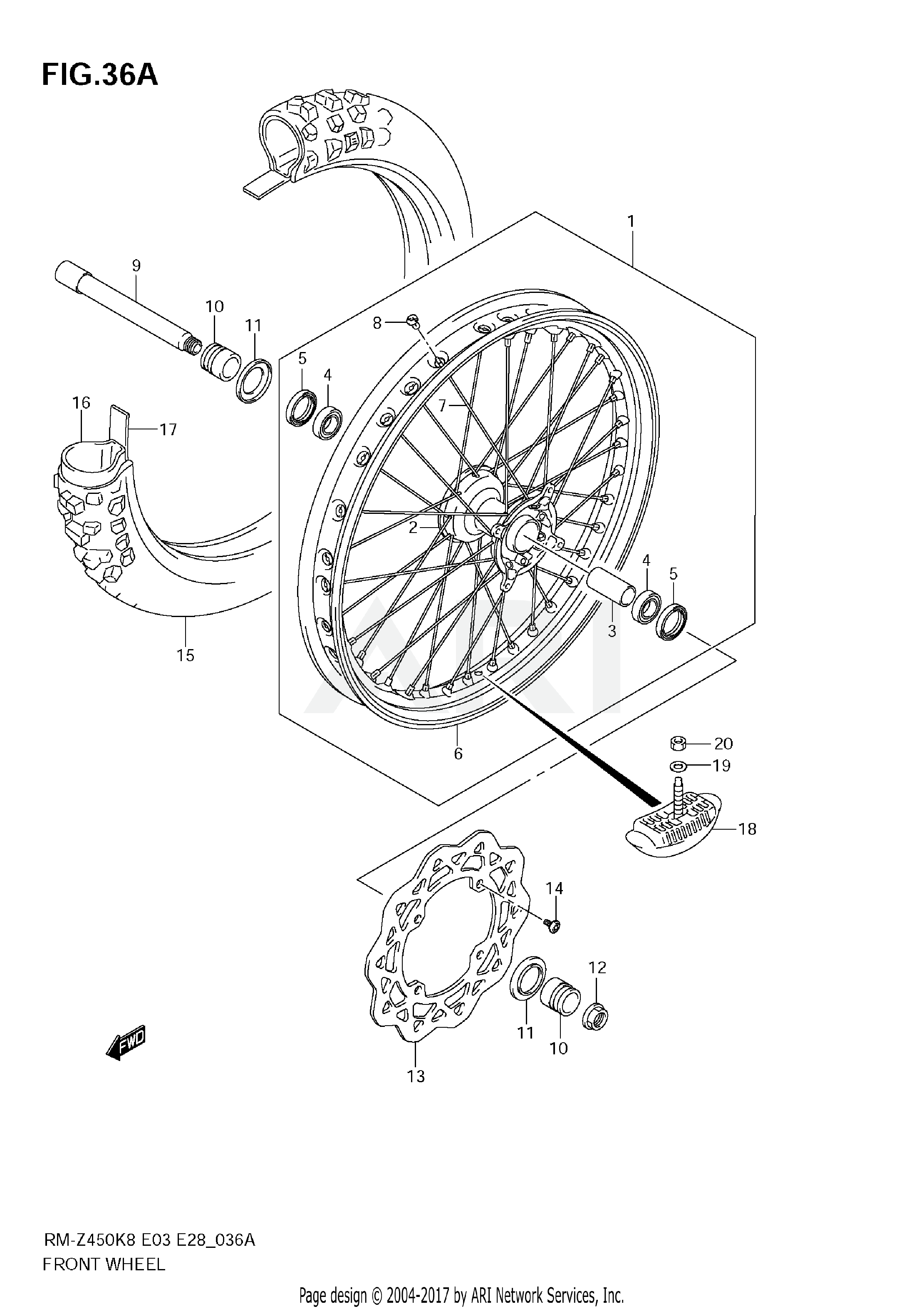 FRONT WHEEL (RM-Z450 L1)