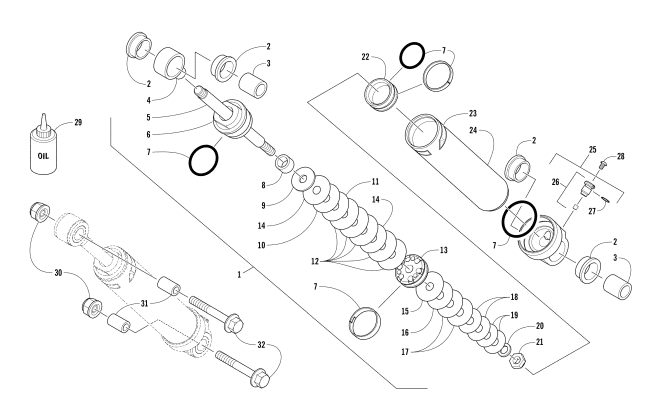 REAR SUSPENSION REAR ARM SHOCK ABSORBER