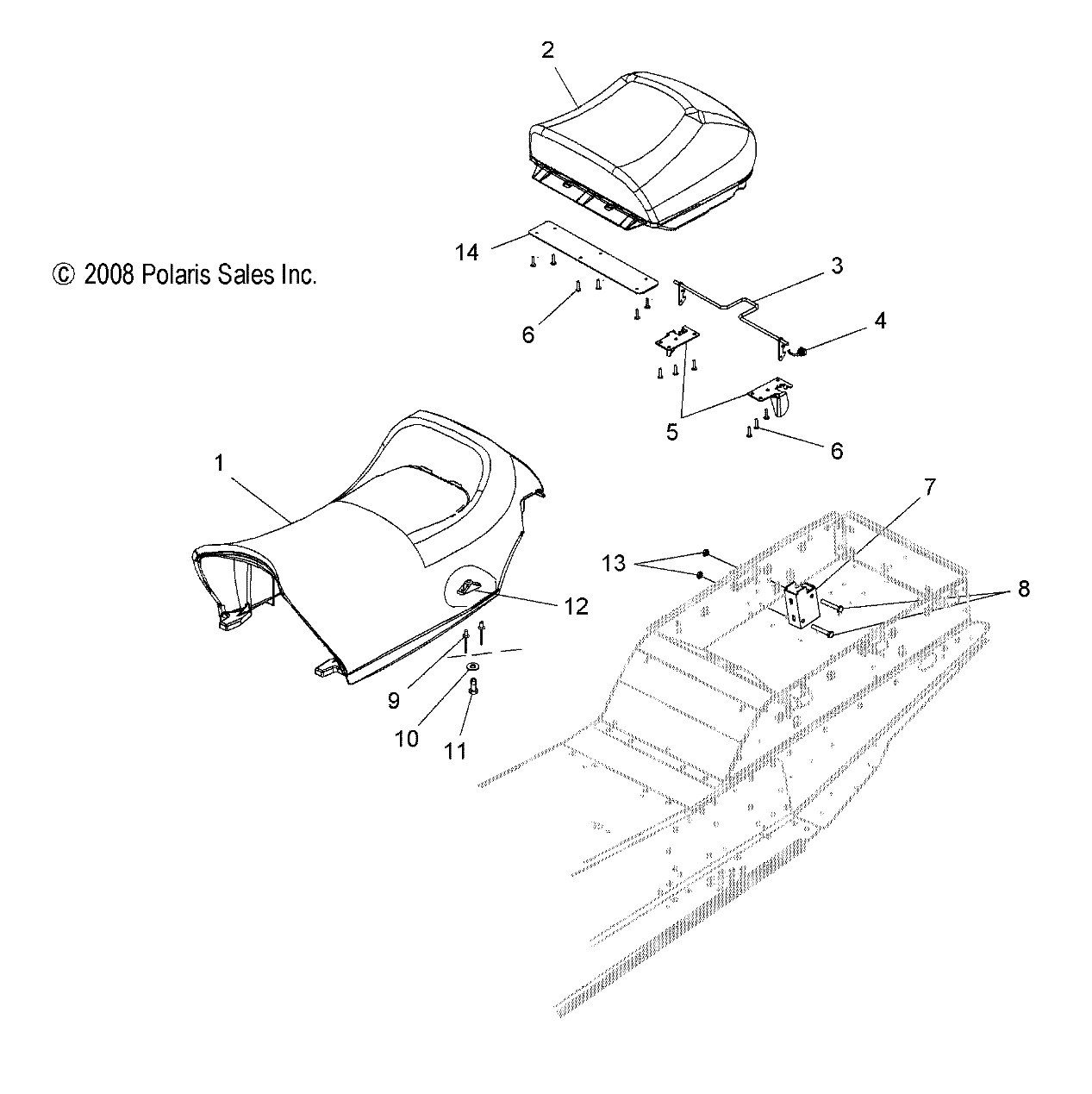 BODY, SEAT ASM. - S12PT7FSL (49SNOWSEAT09600TRG)