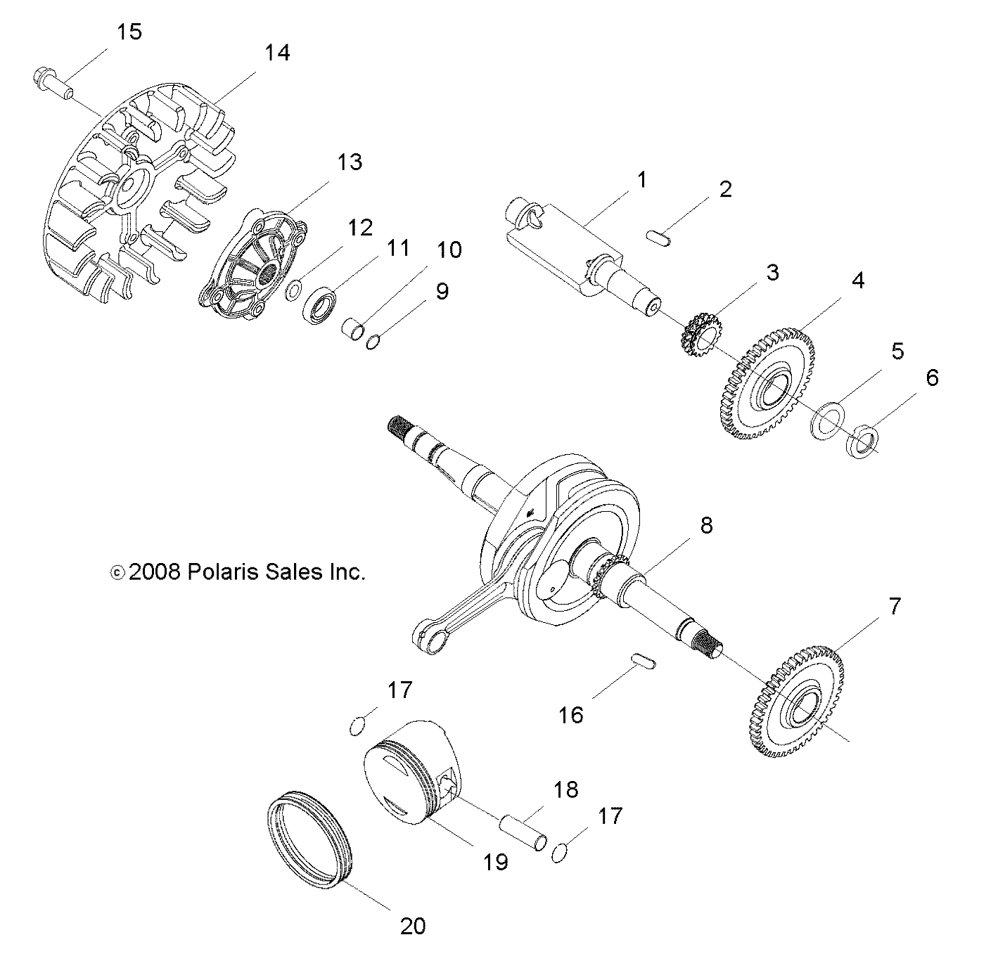 ENGINE, CRANKSHAFT and PISTON - A09VA17AA/AD (49RGRPISTON09RZR170)