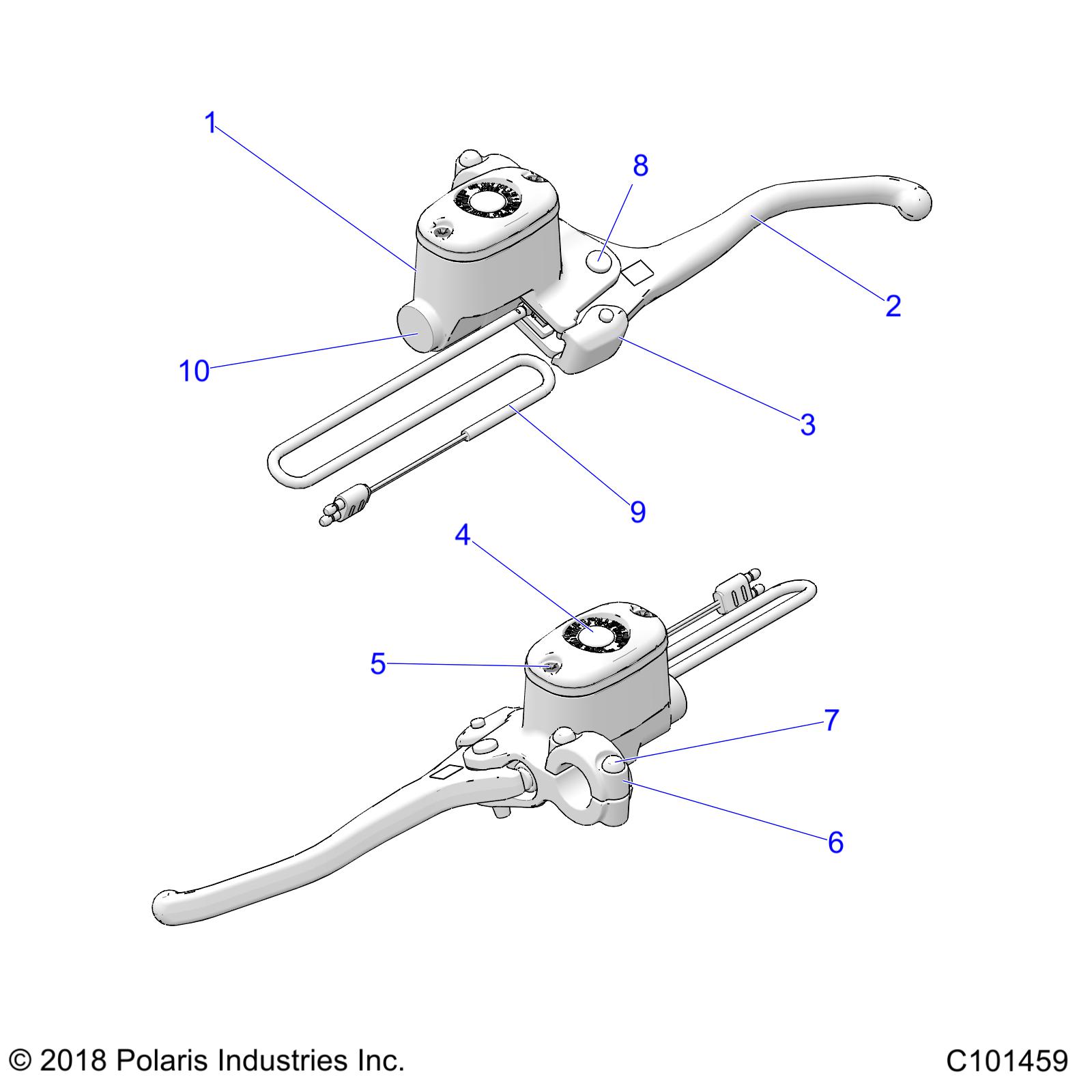 BRAKES, FRONT BRAKE LEVER and MASTER CYLINDER - A20SGE95AK (C101459)