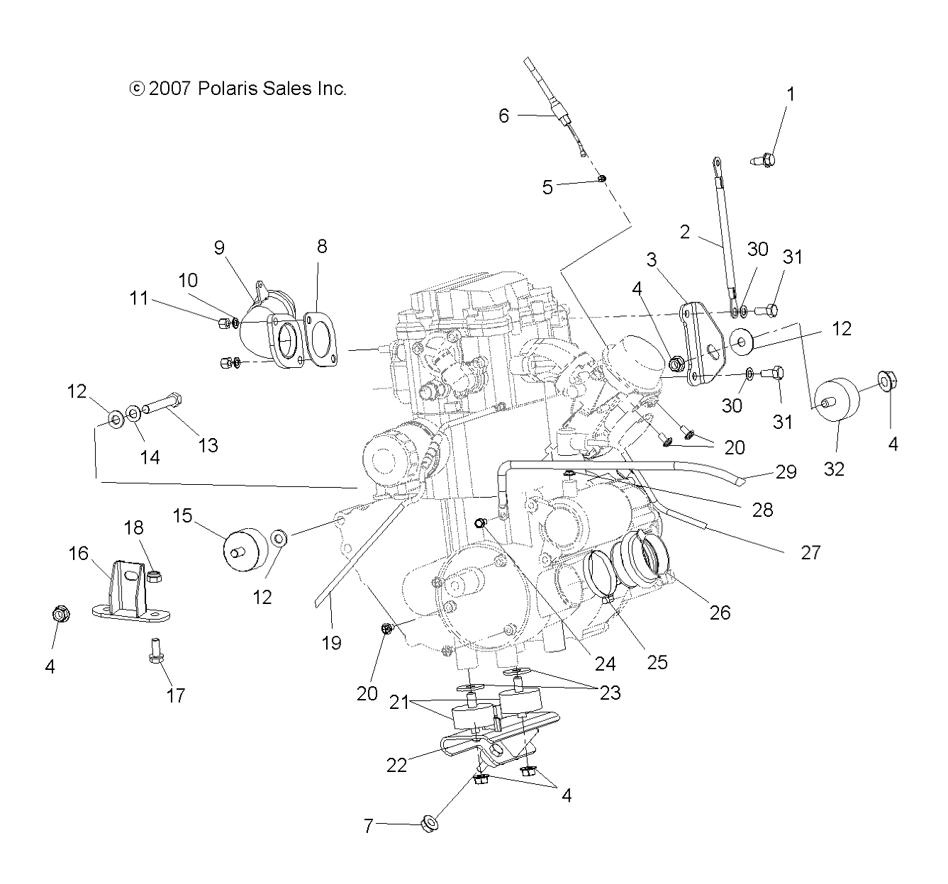 ENGINE, MOUNTING - A08BG50AA (49ATVENGINEMTG08SCRAM)