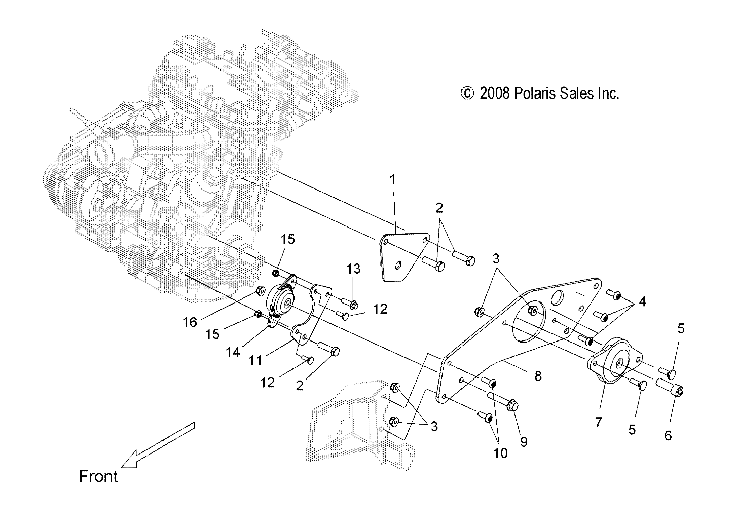 ENGINE, MOUNTING, LH - S12PU7ESL/EEL (49SNOWENGINEMOUNTLH09WIDE)