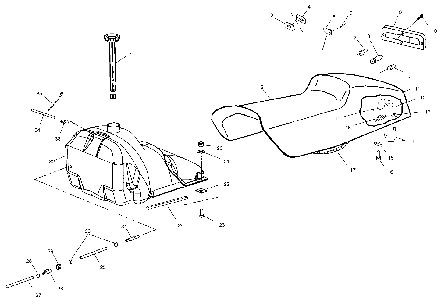 SEAT and GAS TANK - S02NE8CS/S02NP8CS/CSA/CSB (4973467346A04)