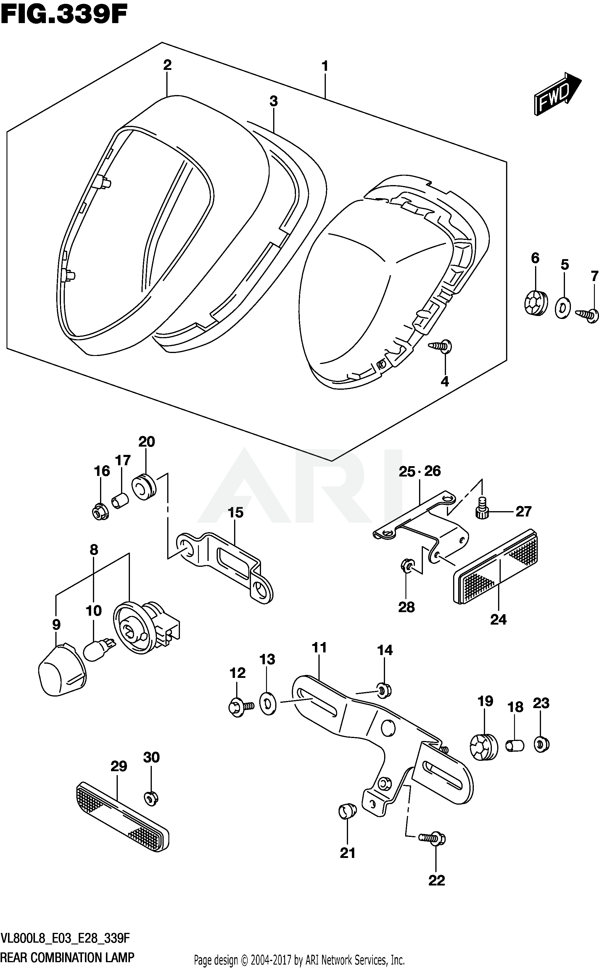 REAR COMBINATION LAMP (VL800TL8 E33)