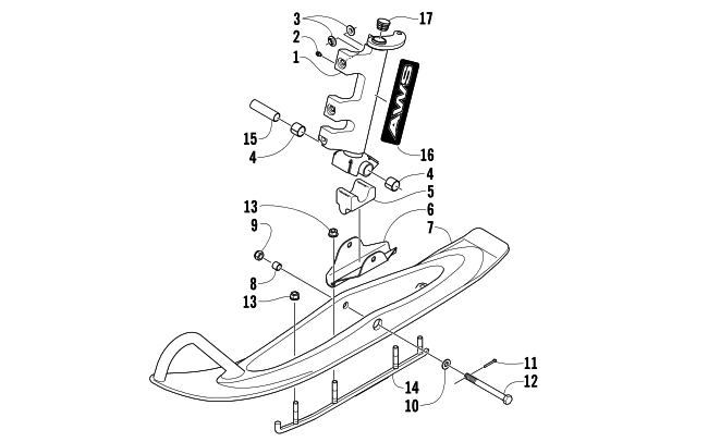 SKI AND SPINDLE ASSEMBLY