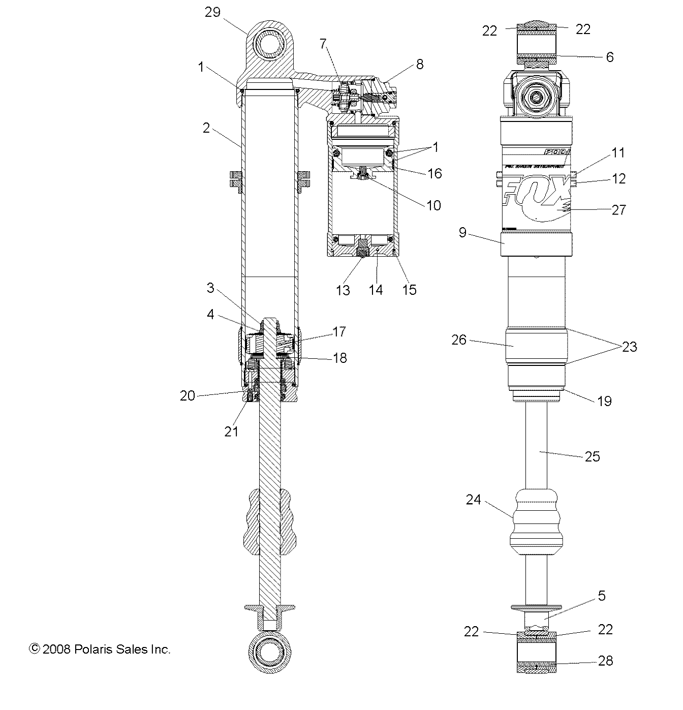 SUSPENSION, FRONT SHOCK - A10GJ45AA (49ATVSHOCKFRT7043475)