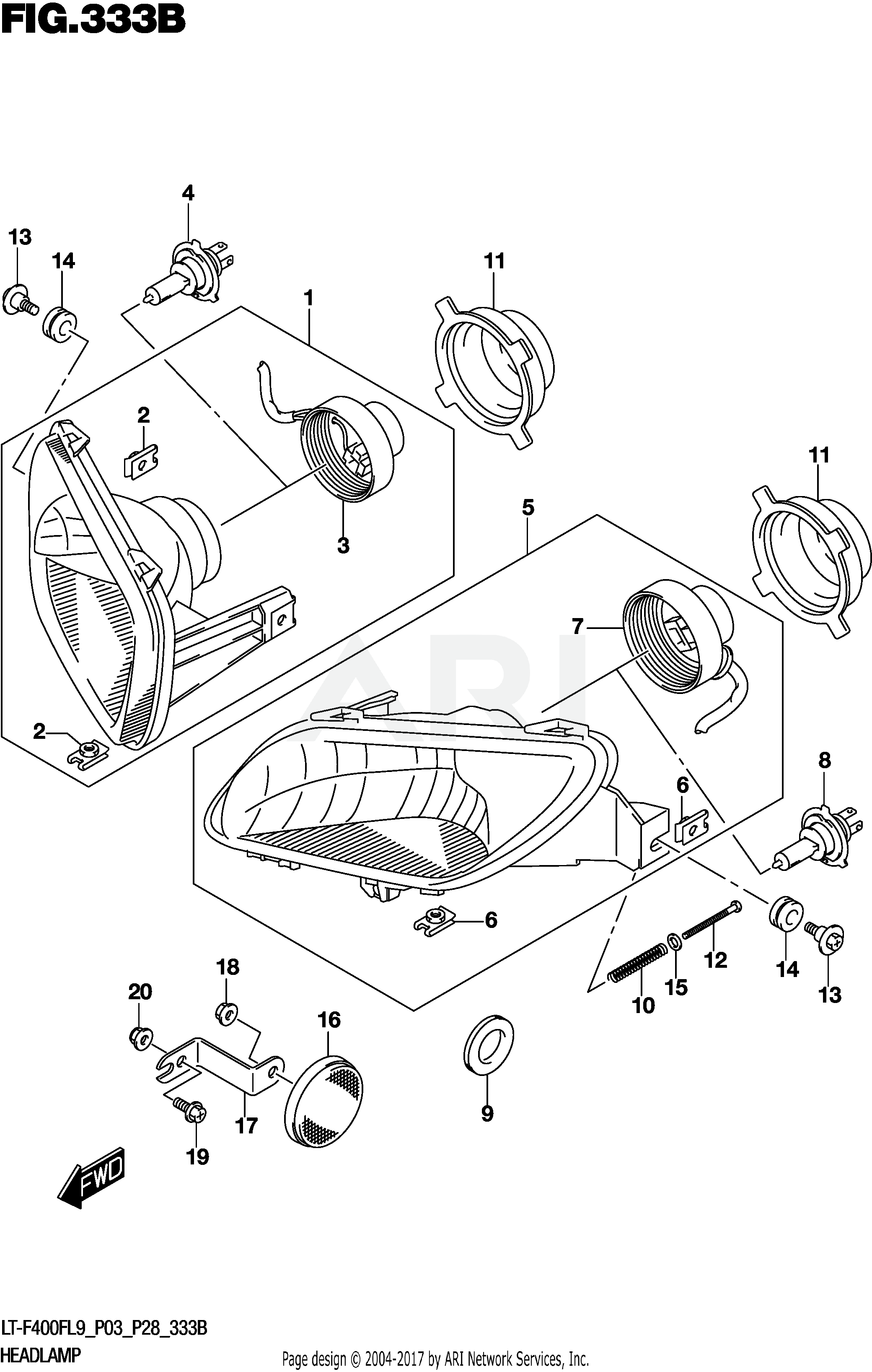 HEADLAMP (LT-F400FL9 P28)