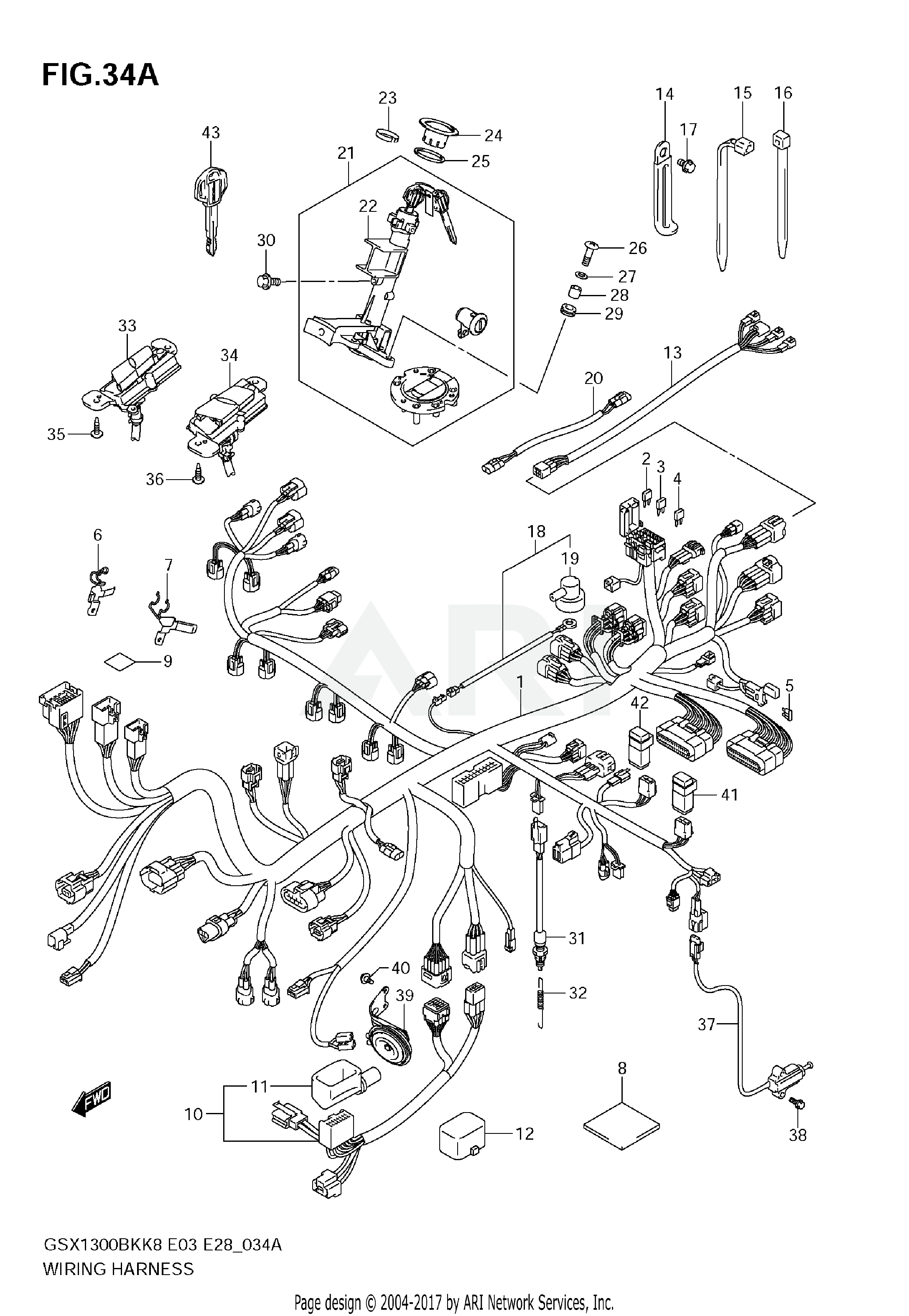 WIRING HARNESS (GSX1300BKAK8/AK9 E3/E28)