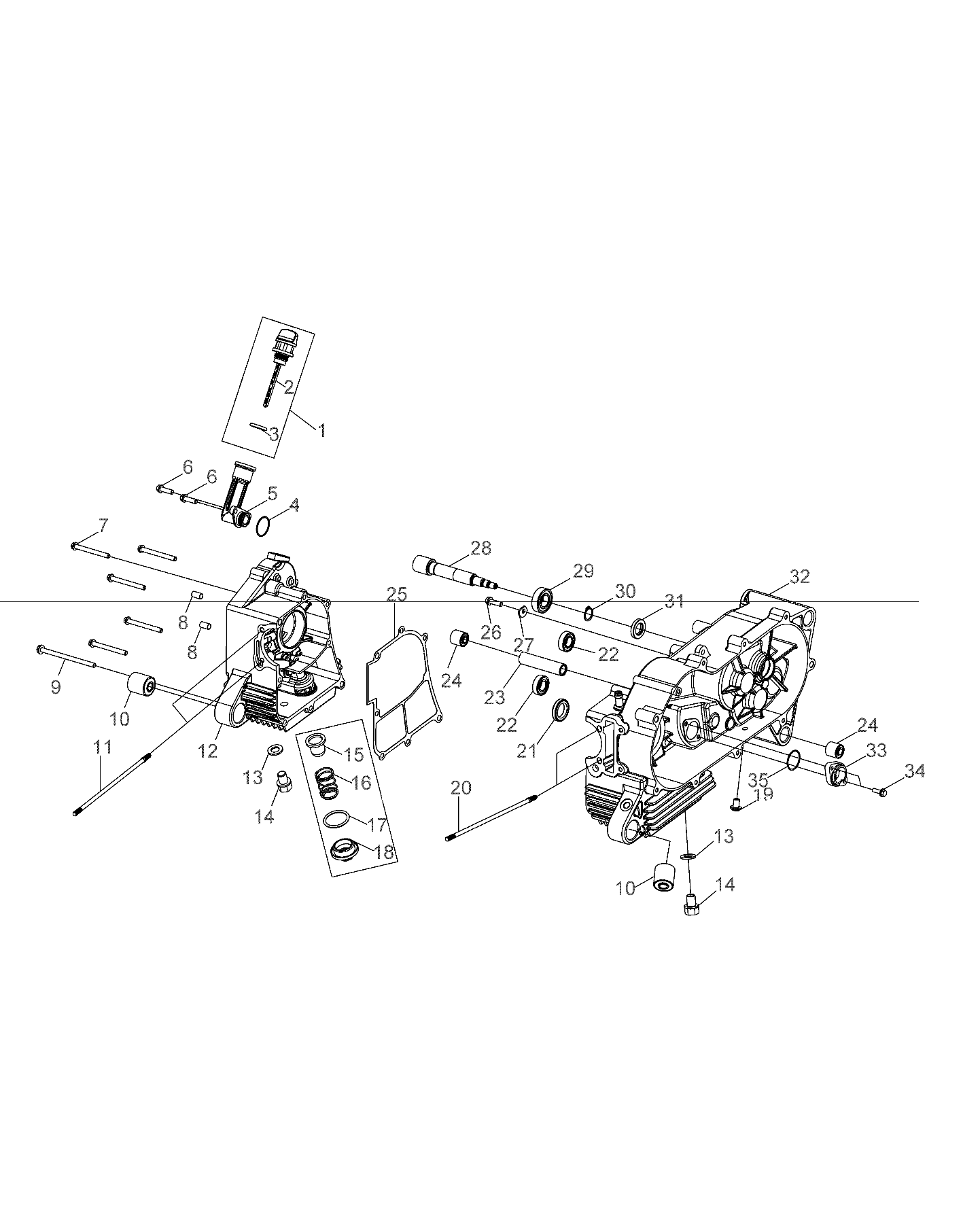 ENGINE, CRANKCASE - A16YAK11AD/AF (A00045)