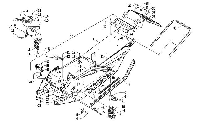 CHASSIS, REAR BUMPER, AND SNOWFLAP ASSEMBLY