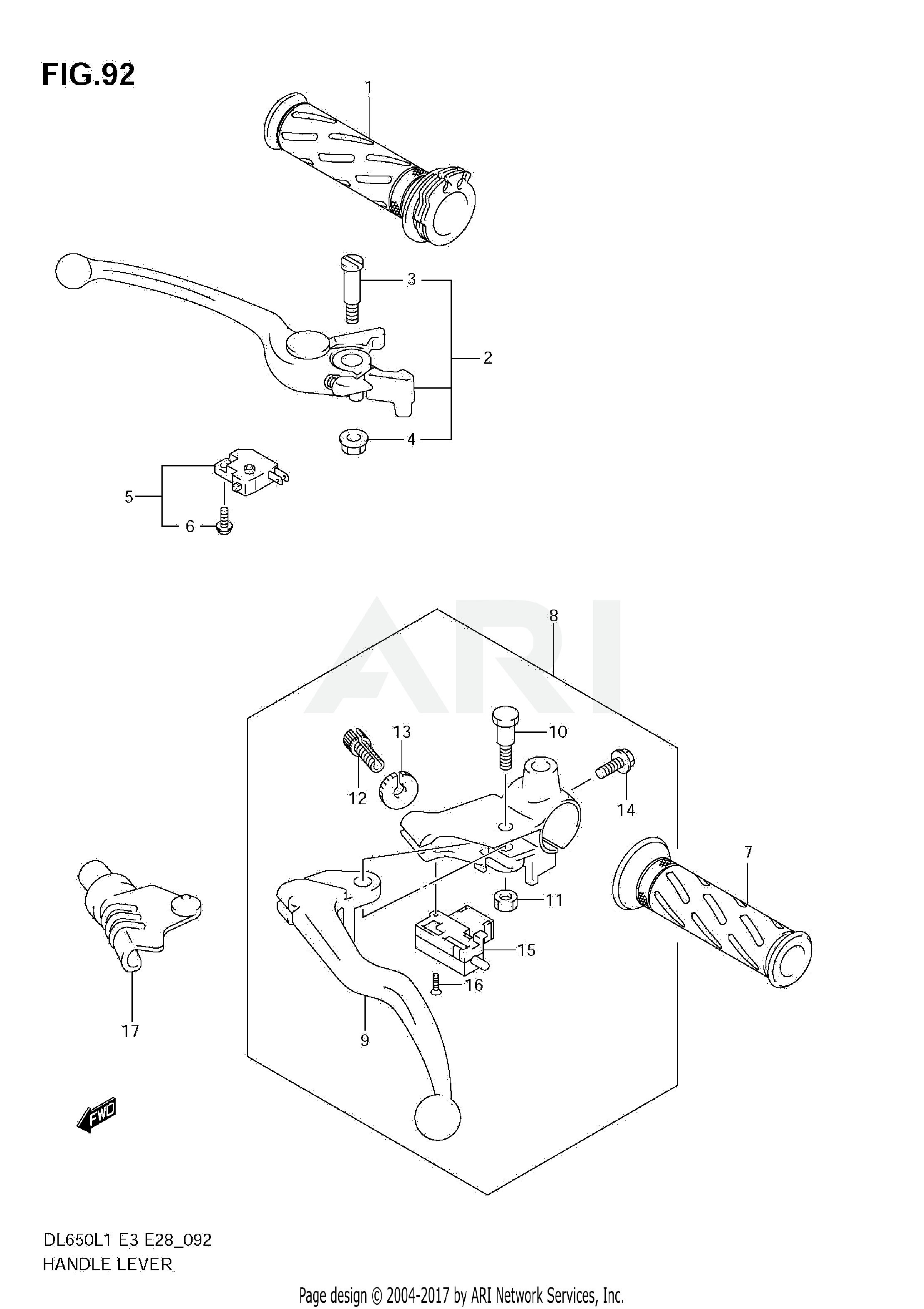 HANDLE LEVER (DL650 L1 E3)