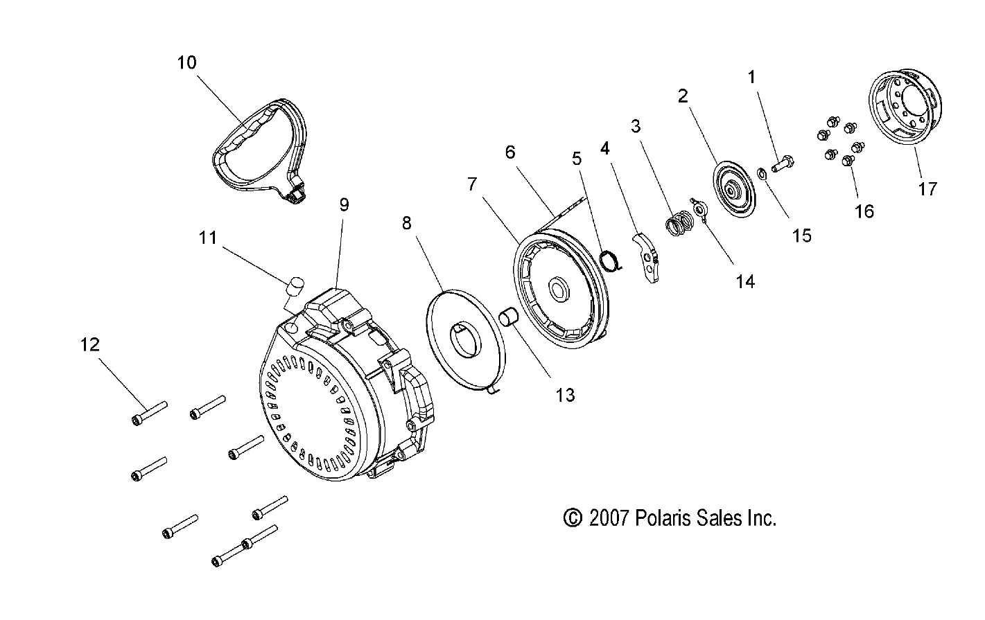 ENGINE, RECOIL STARTER - S09PL8ES/EE (49SNOWRECOIL08800RMK)