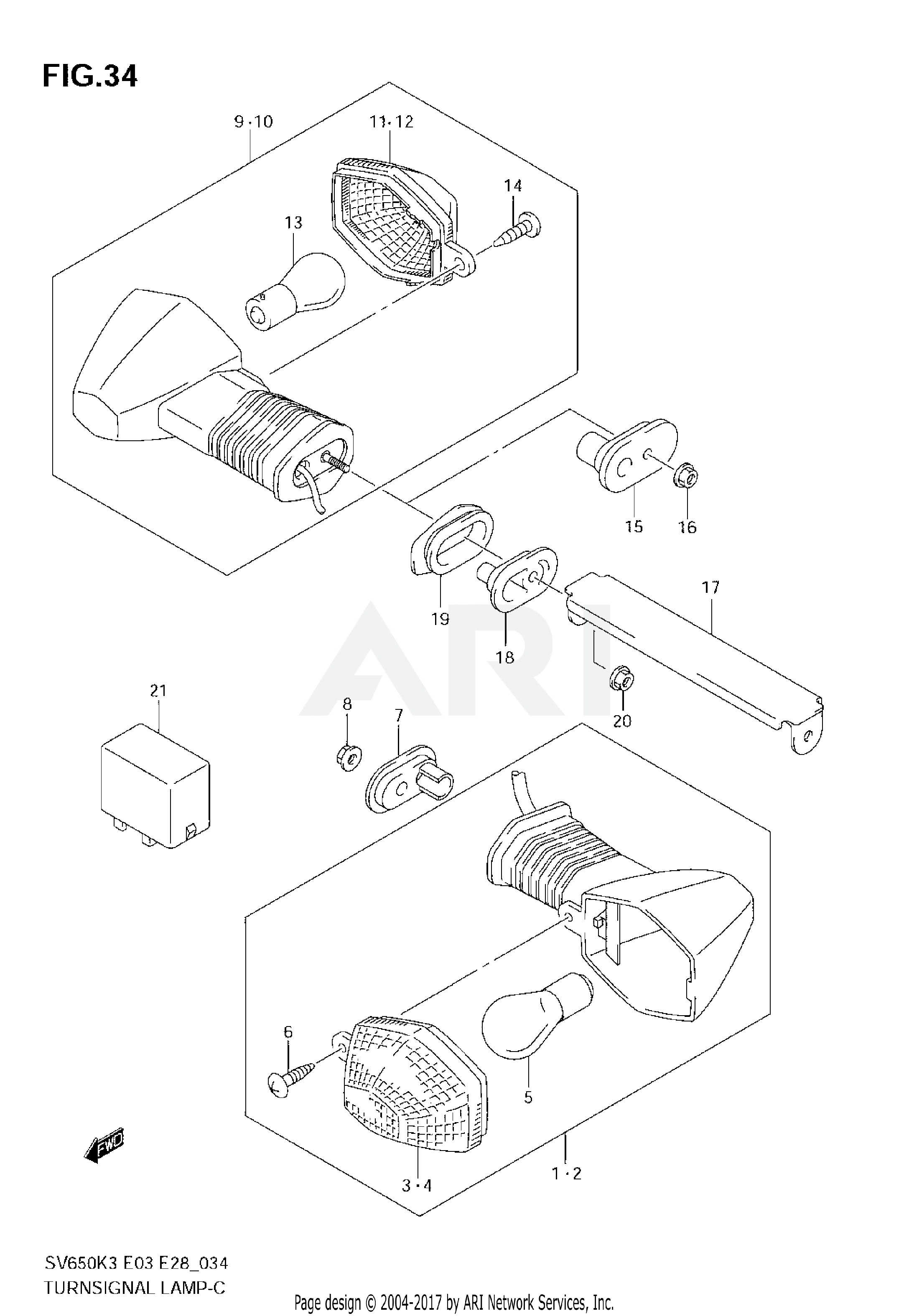 TURNSIGNAL LAMP (SV650SK3/SK4/SK5/SK6/SK7/SAK7)