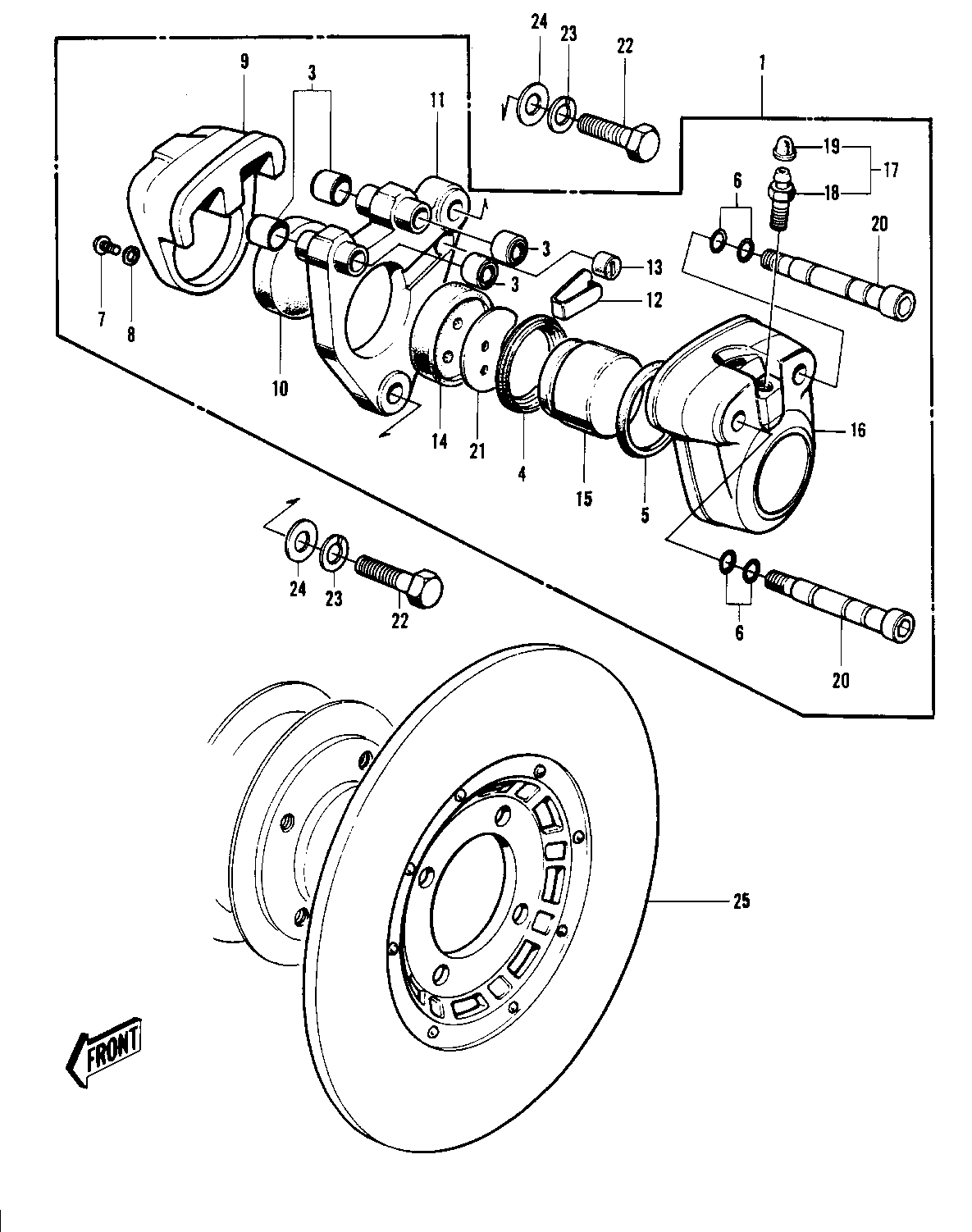 FRONT BRAKE (&#39;74-&#39;75 S3/S3-A)