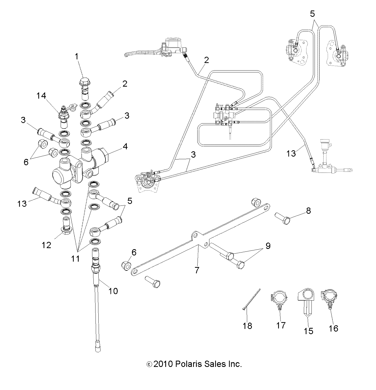 BRAKES, VALVE SYSTEM and LINES - A11NG50FA (49ATVBRAKELINE11BOSSI)