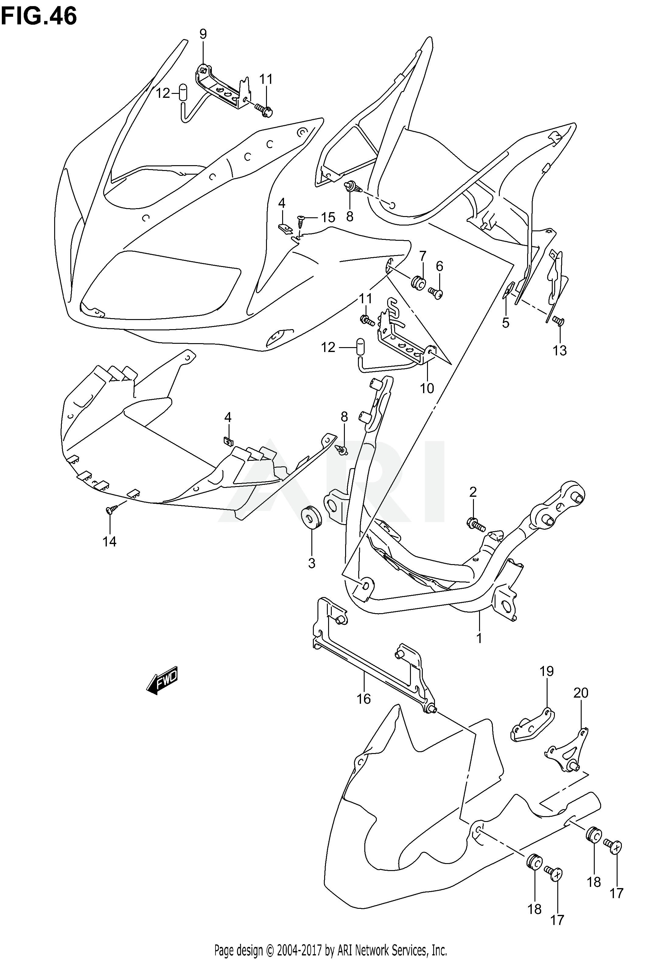 COWLING INSTALLATION PARTS (SV1000SK3/SK4/SK5)