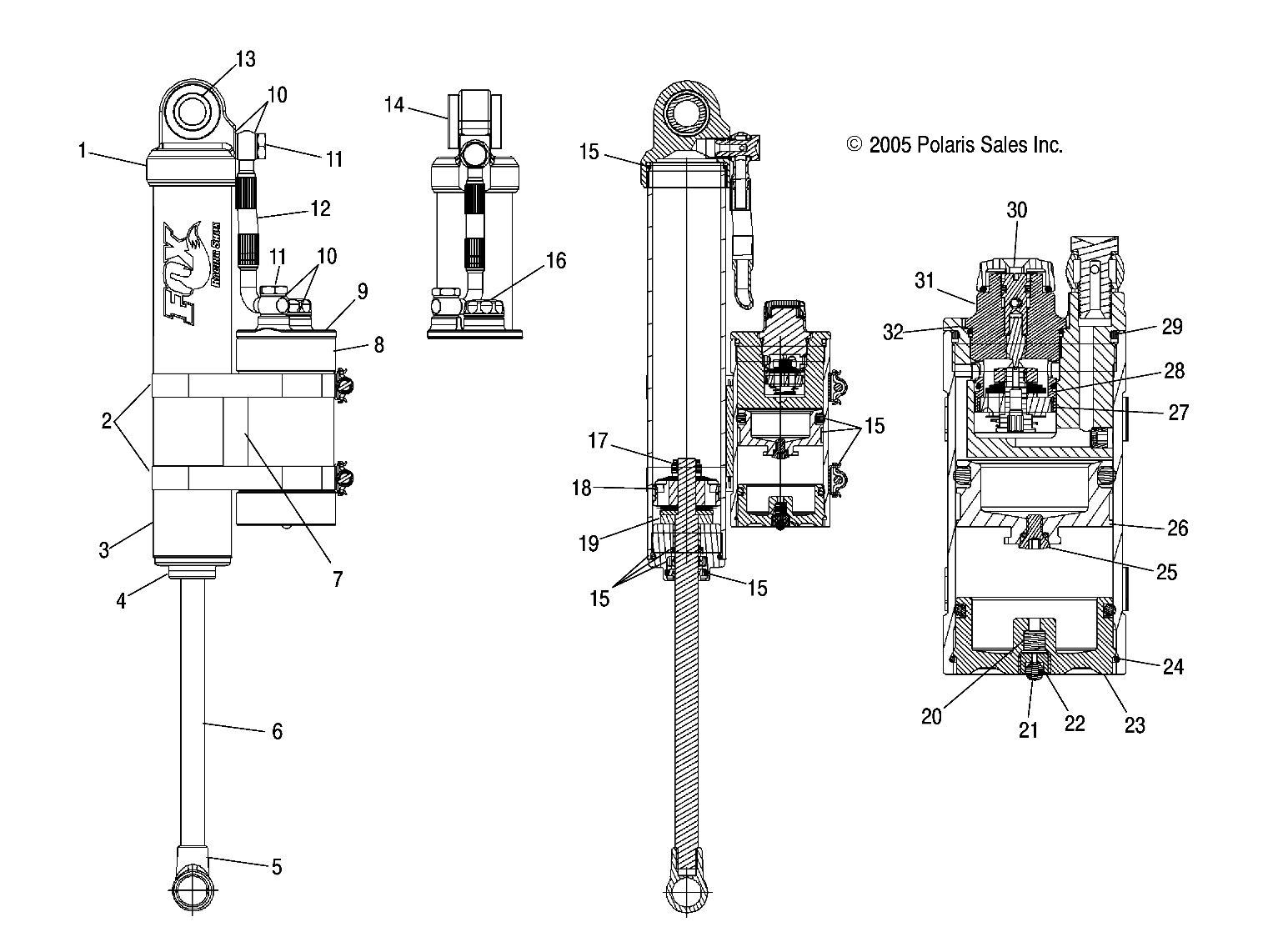 SHOCK, REAR TRACK (7043143) - S06PS6FS/ESA (4997459745C12)