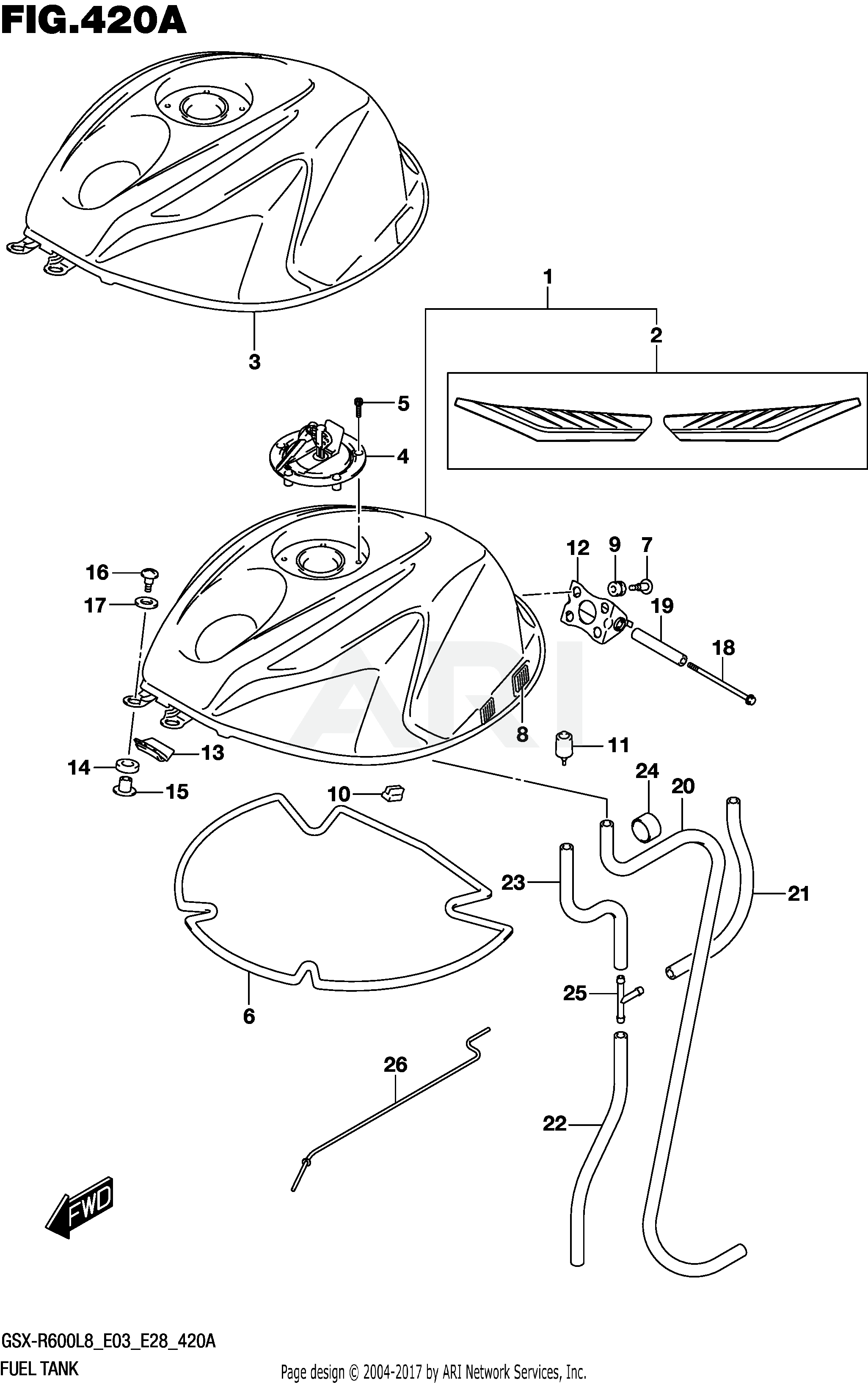 FUEL TANK (GSX-R600L8 E03)