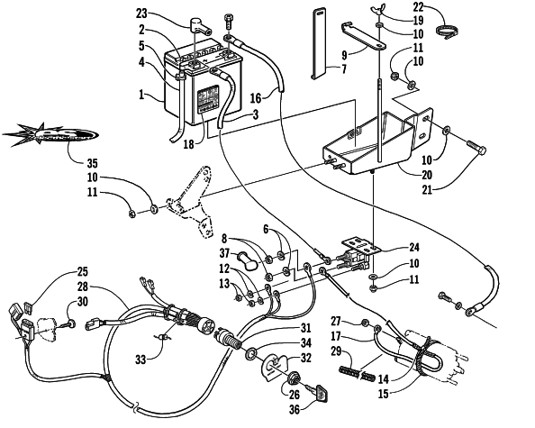 BATTERY, SOLENOID, AND CABLES (esr)