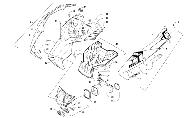 HOOD AND AIR INTAKE ASSEMBLY