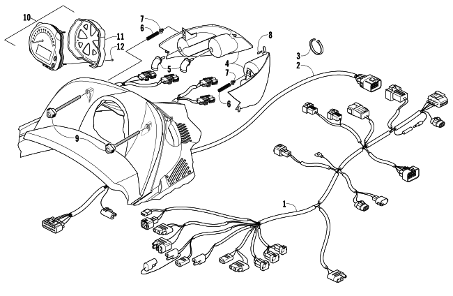 HEADLIGHT, INSTRUMENTS, AND WIRING ASSEMBLIES