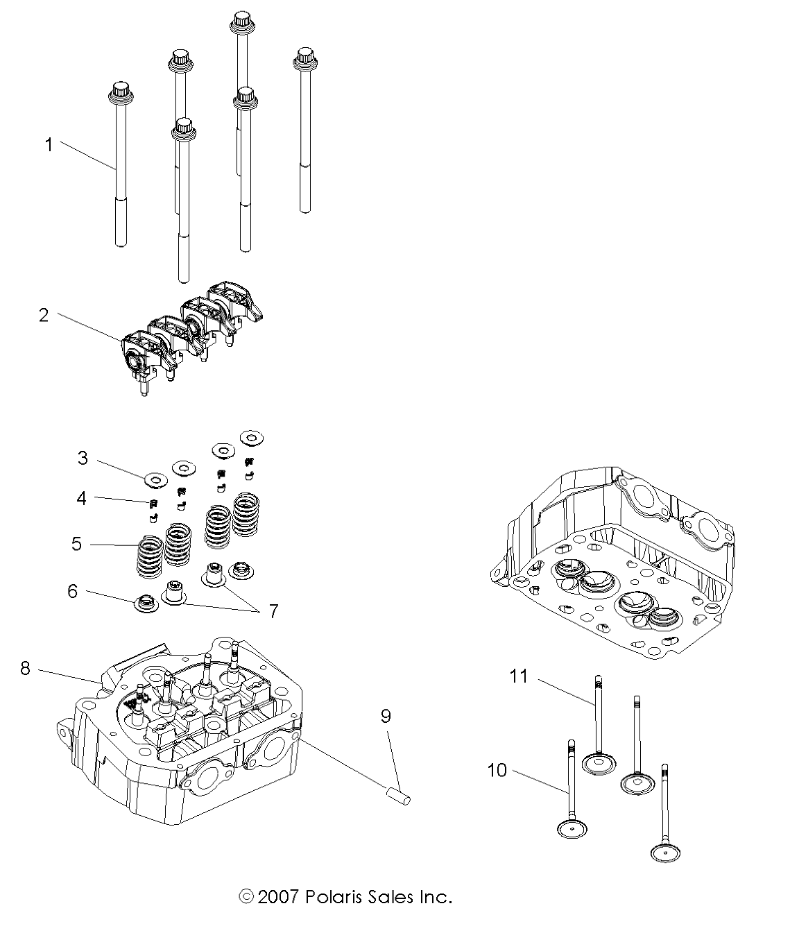 ENGINE, CYLINDER HEAD and VALVES - R09VH76 ALL OPTIONS (49ATVVALVE08VISTA)