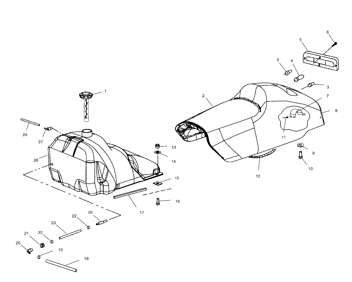 SEAT AND GAS TANK - S02SR5BS (4969366936A004)