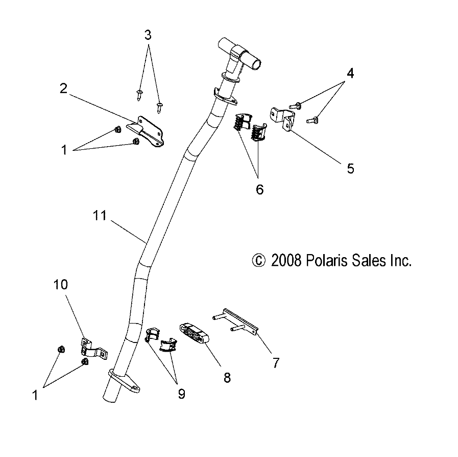 STEERING, STEERING POST ASM. - S11PS6HSA/HSL (49SNOWSTEERINGPOST09SHIFT)