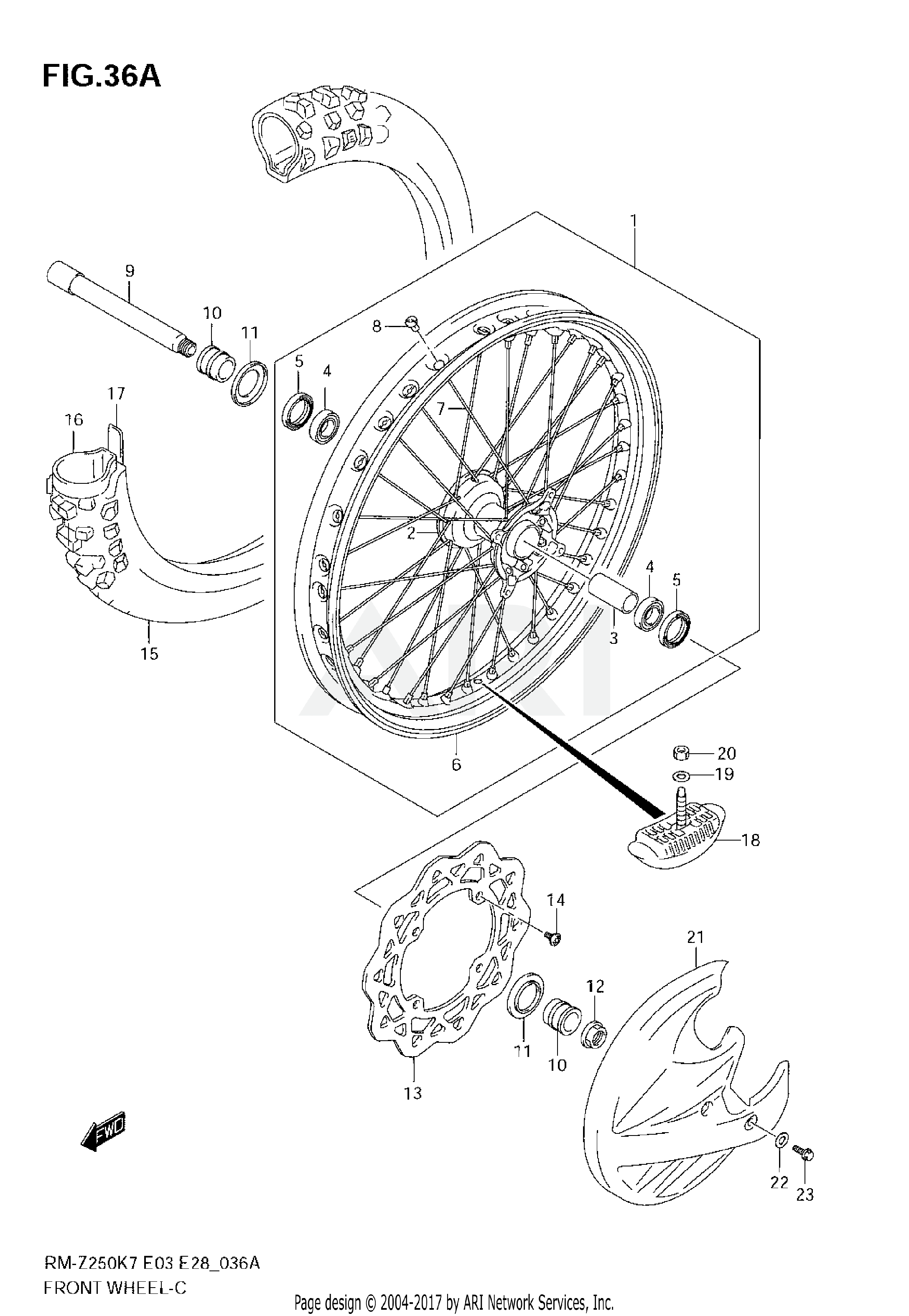 FRONT WHEEL (MODEL K8/K9)