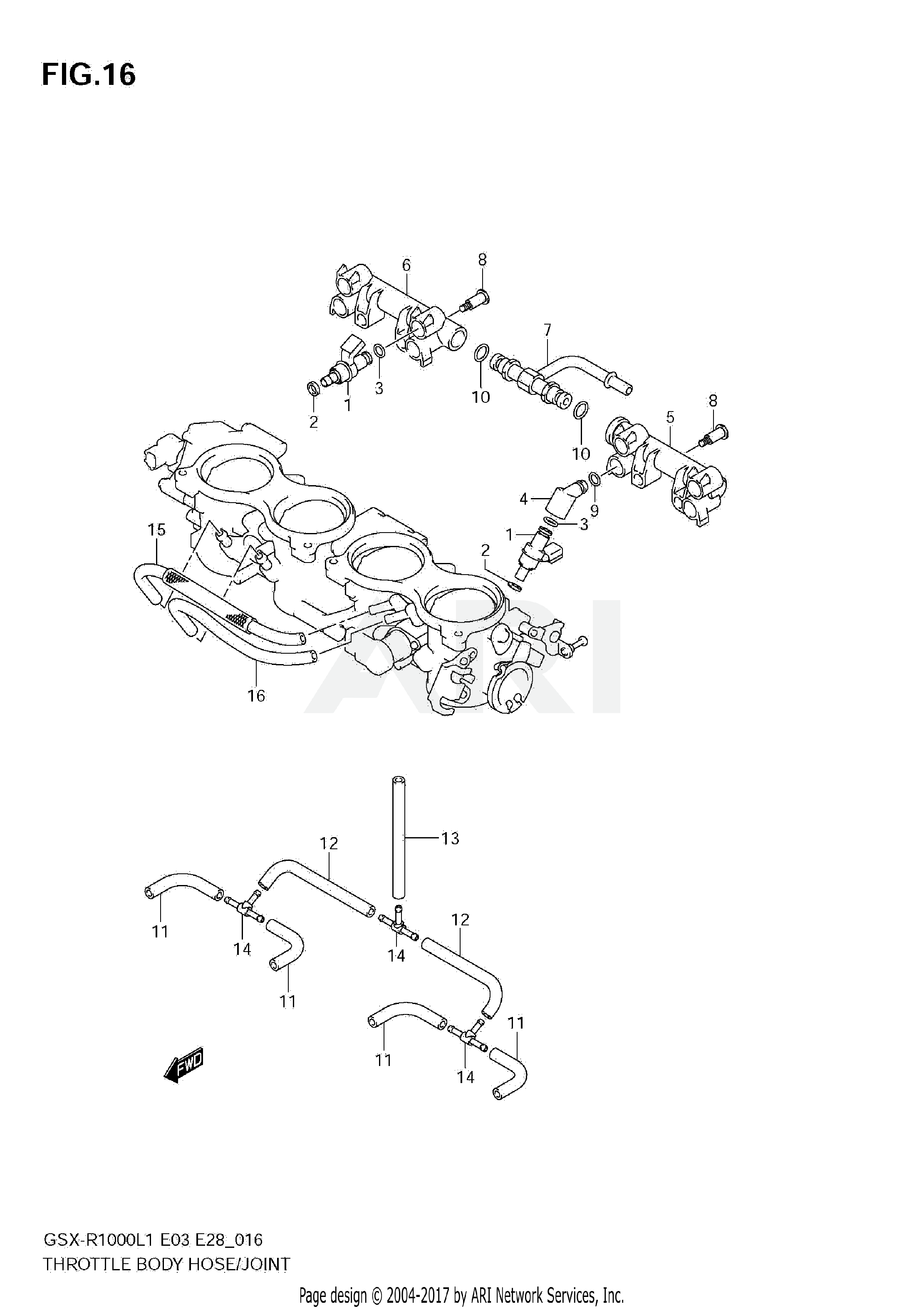 THROTTLE BODY HOSE/JOINT (GSX-R1000L1 E3)