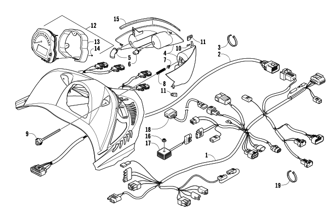 HEADLIGHT, INSTRUMENTS, AND WIRING ASSEMBLIES