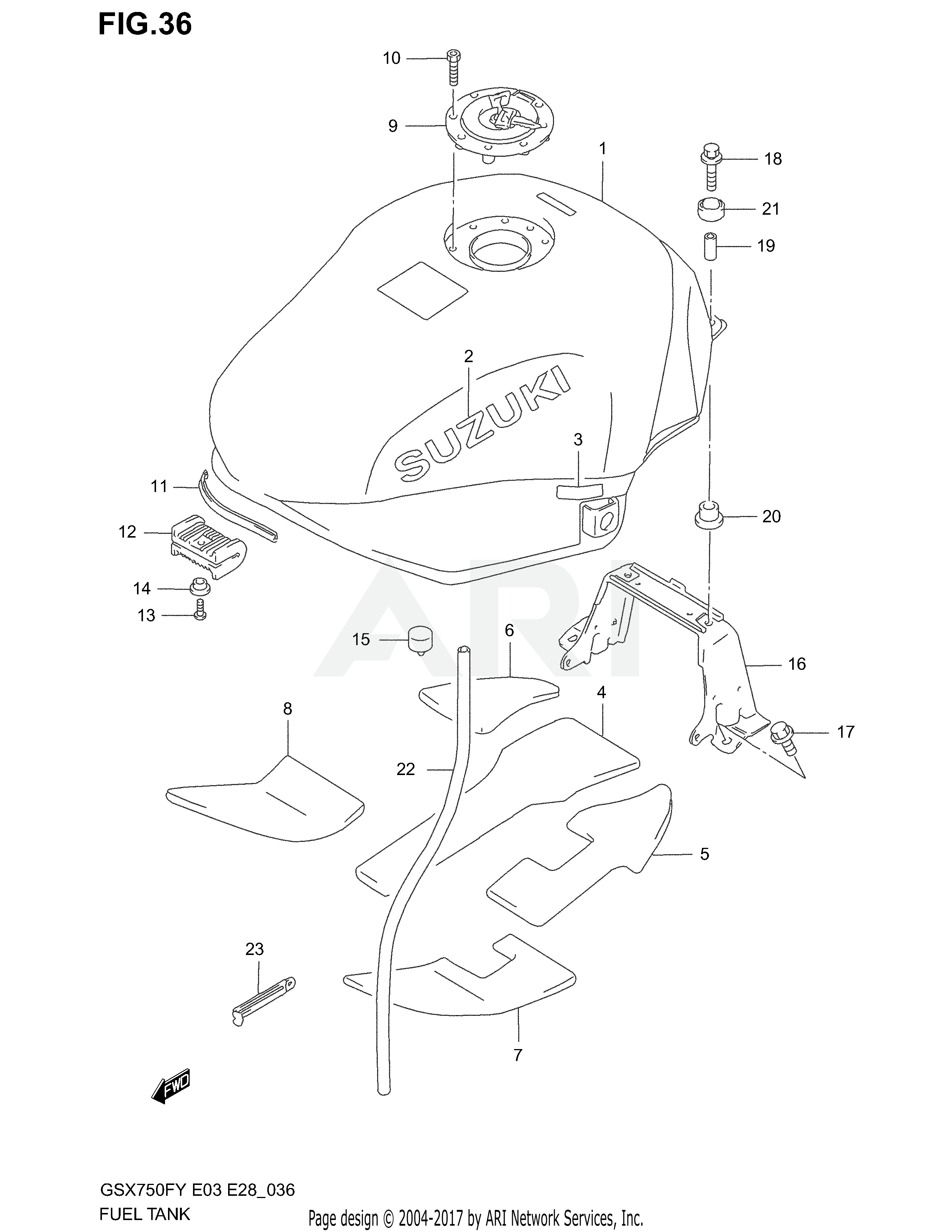 FUEL TANK (MODEL W/X)