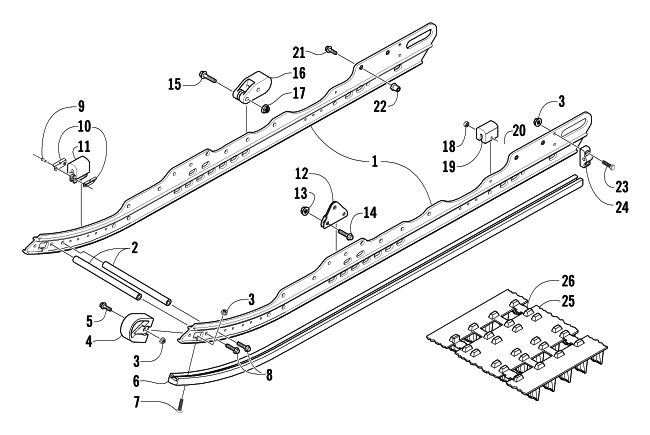 SLIDE RAIL AND TRACK ASSEMBLY