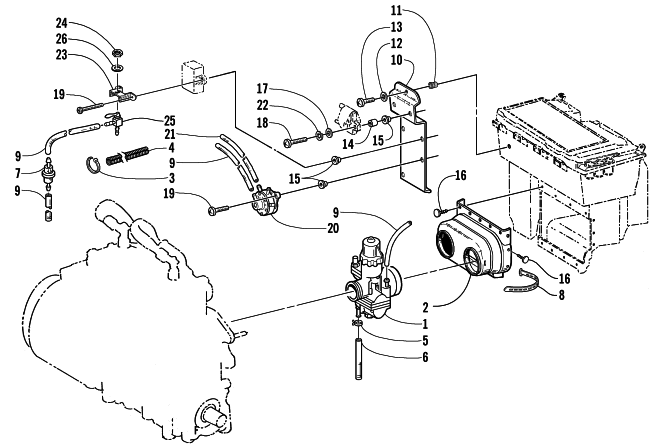 CARBURETOR AND FUEL PUMP ASSEMBLY