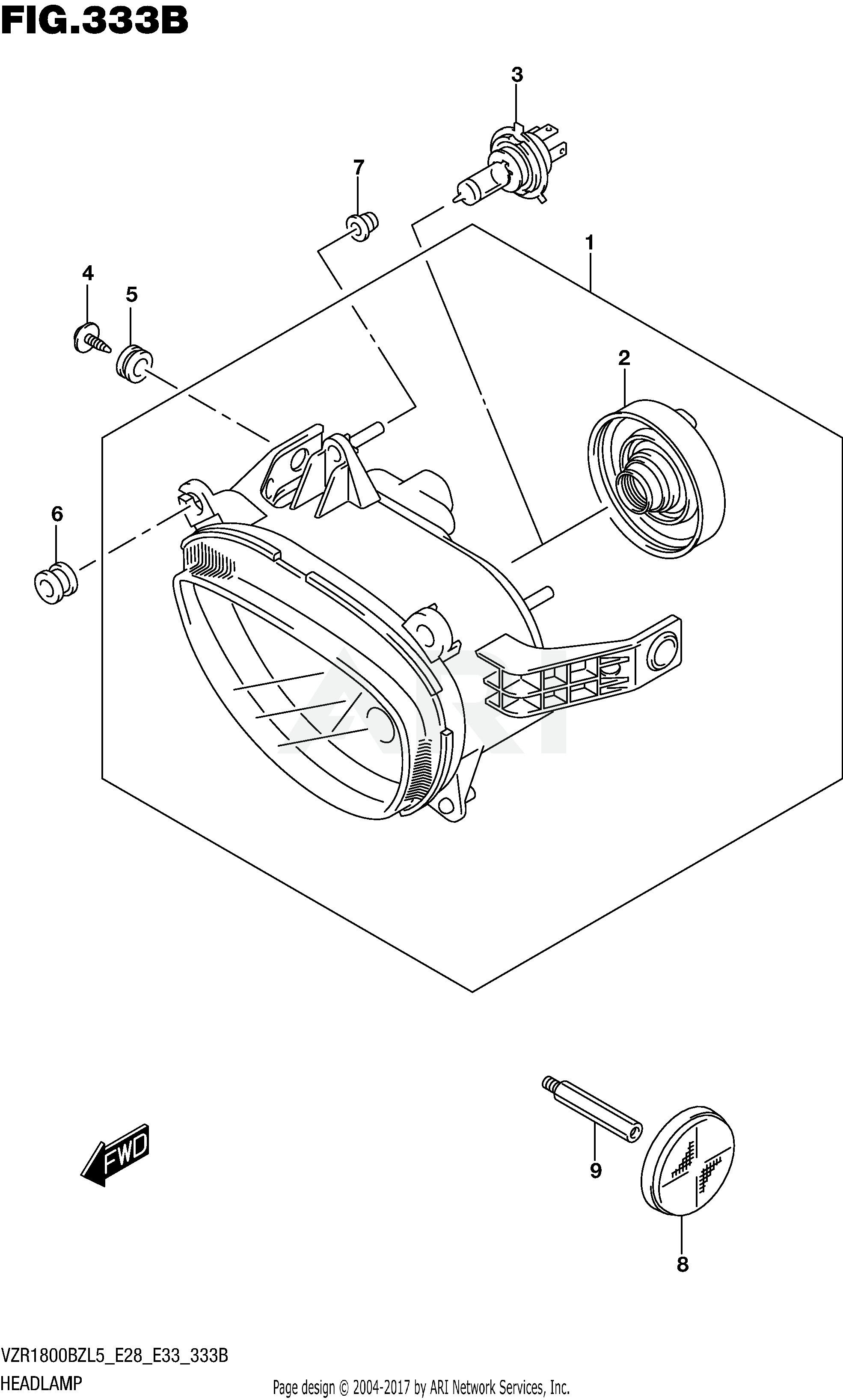 HEADLAMP (VZR1800BZL5 E33)