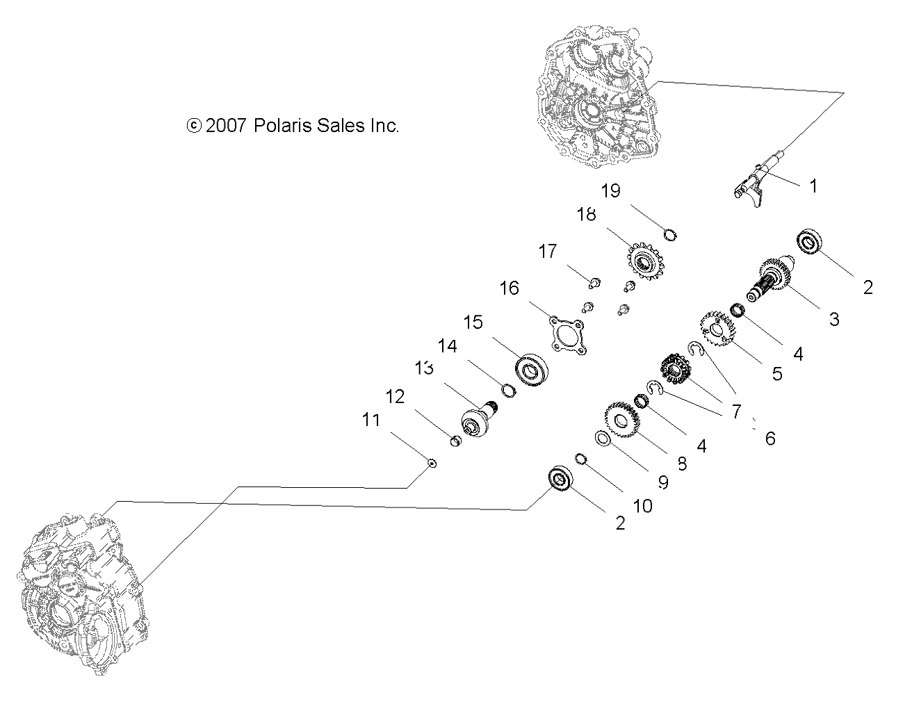 DRIVE TRAIN, MAIN GEARCASE INTERNALS - A09BG50AA (49ATVTRANSINTL08SCRAM)