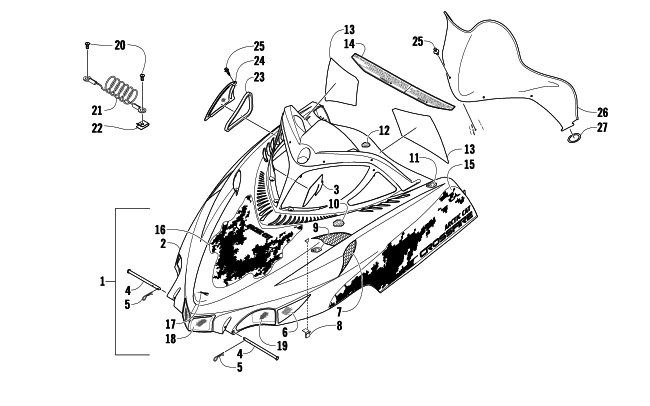 HOOD AND WINDSHIELD ASSEMBLY