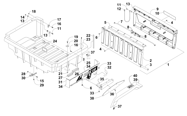 CARGO BOX AND TAILGATE ASSEMBLY