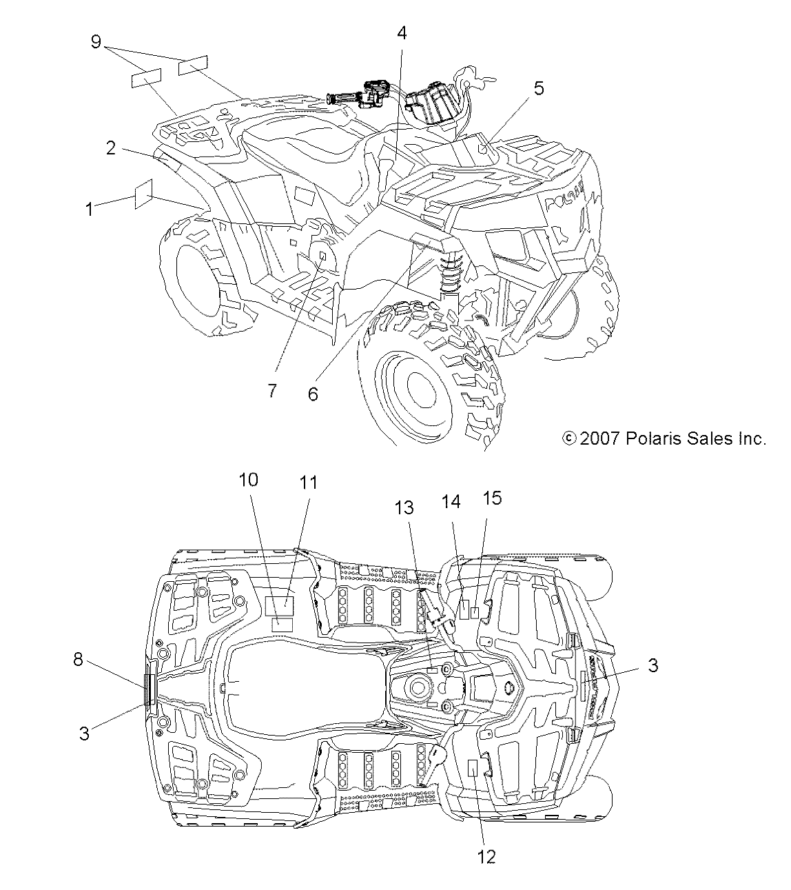 BODY, DECALS - A08LB27AA (49ATVDECAL08HAWKINTL)