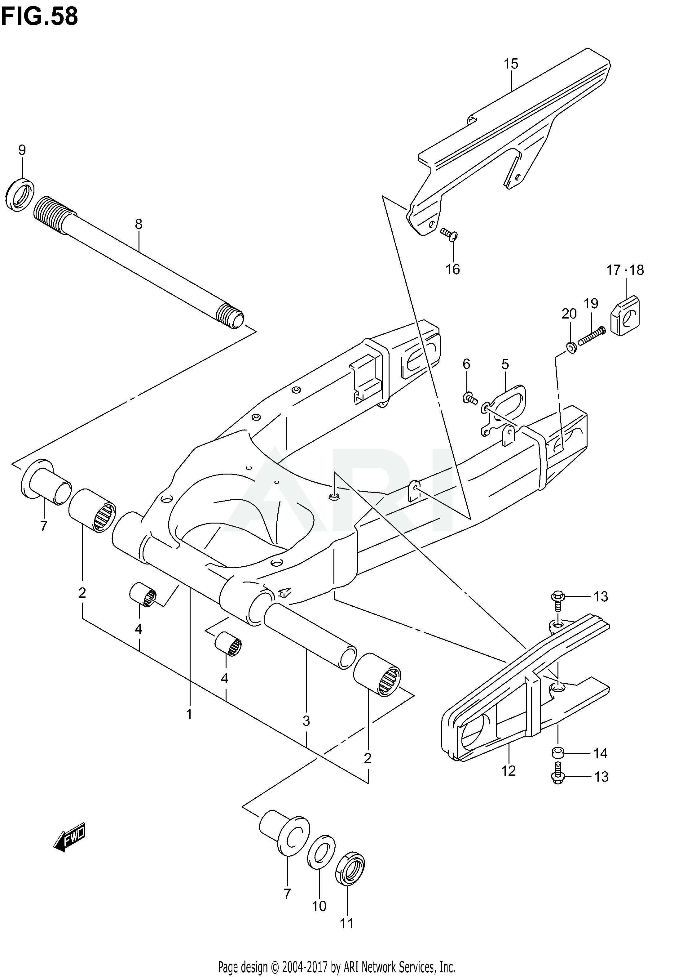 REAR SWINGING ARM (MODEL K3/K4)