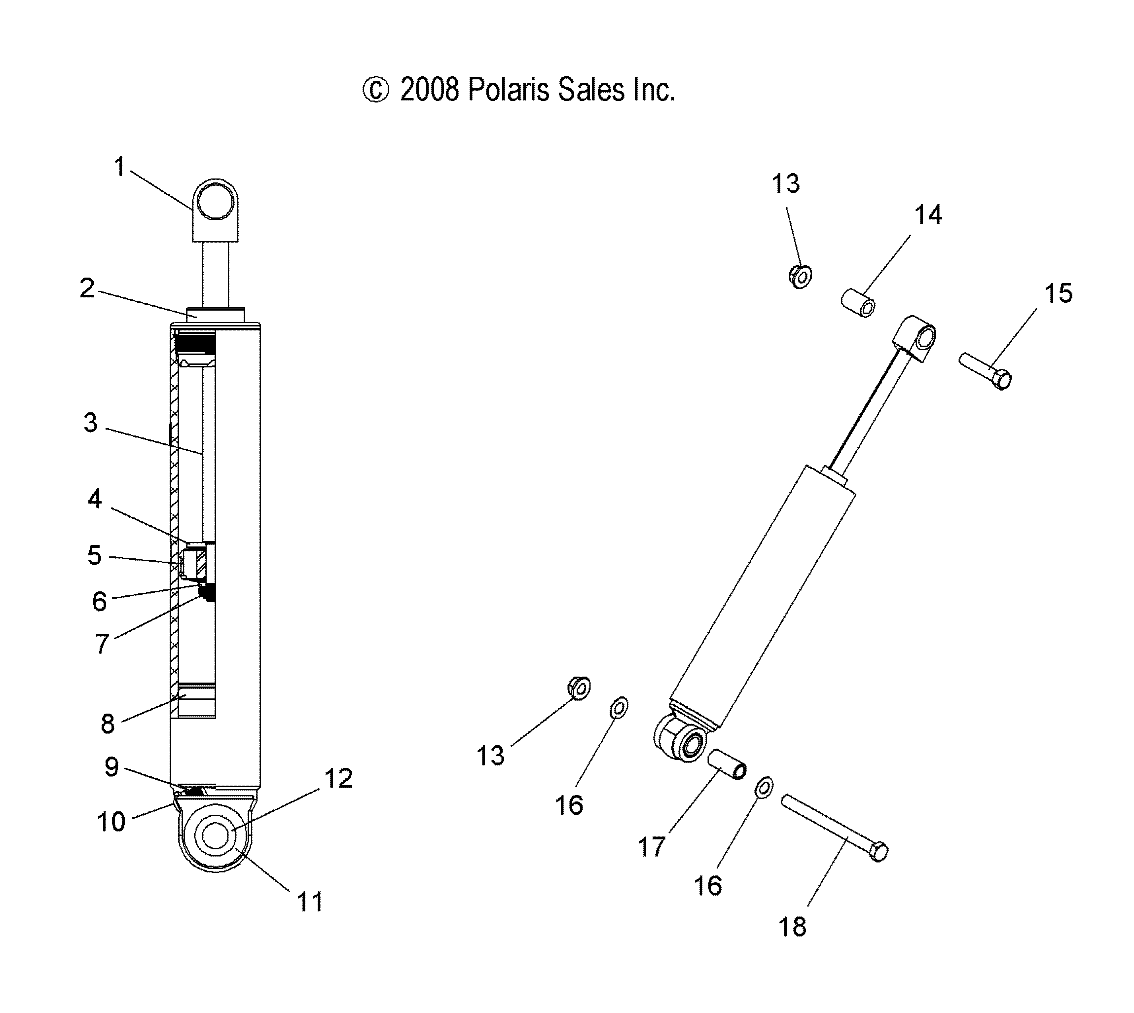 SUSPENSION, SHOCK, REAR TRACK (7043441) - S12PU7ESL/EEL (49SNOWSHOCKREAR7043441)