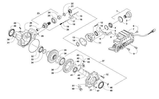 FRONT DRIVE GEARCASE ASSEMBLY