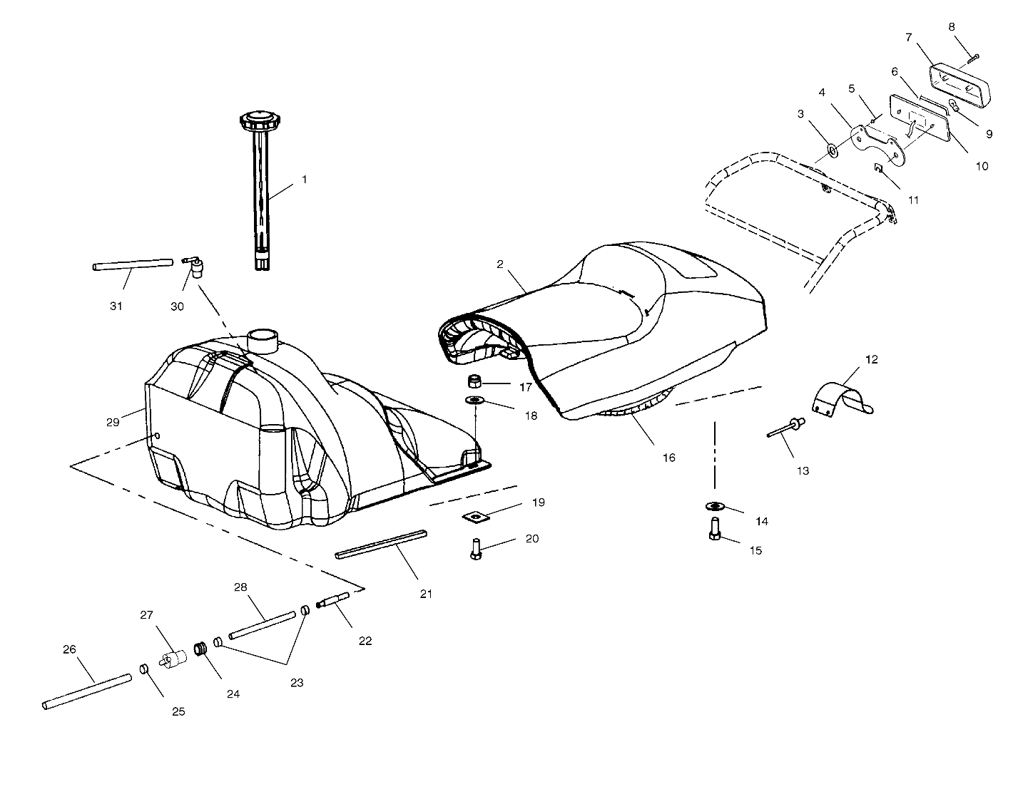 SEAT AND GAS TANK - S00SR8BSA (4954115411A006)