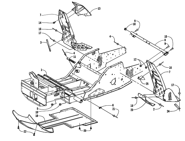 FRONT FRAME AND FOOTREST ASSEMBLY