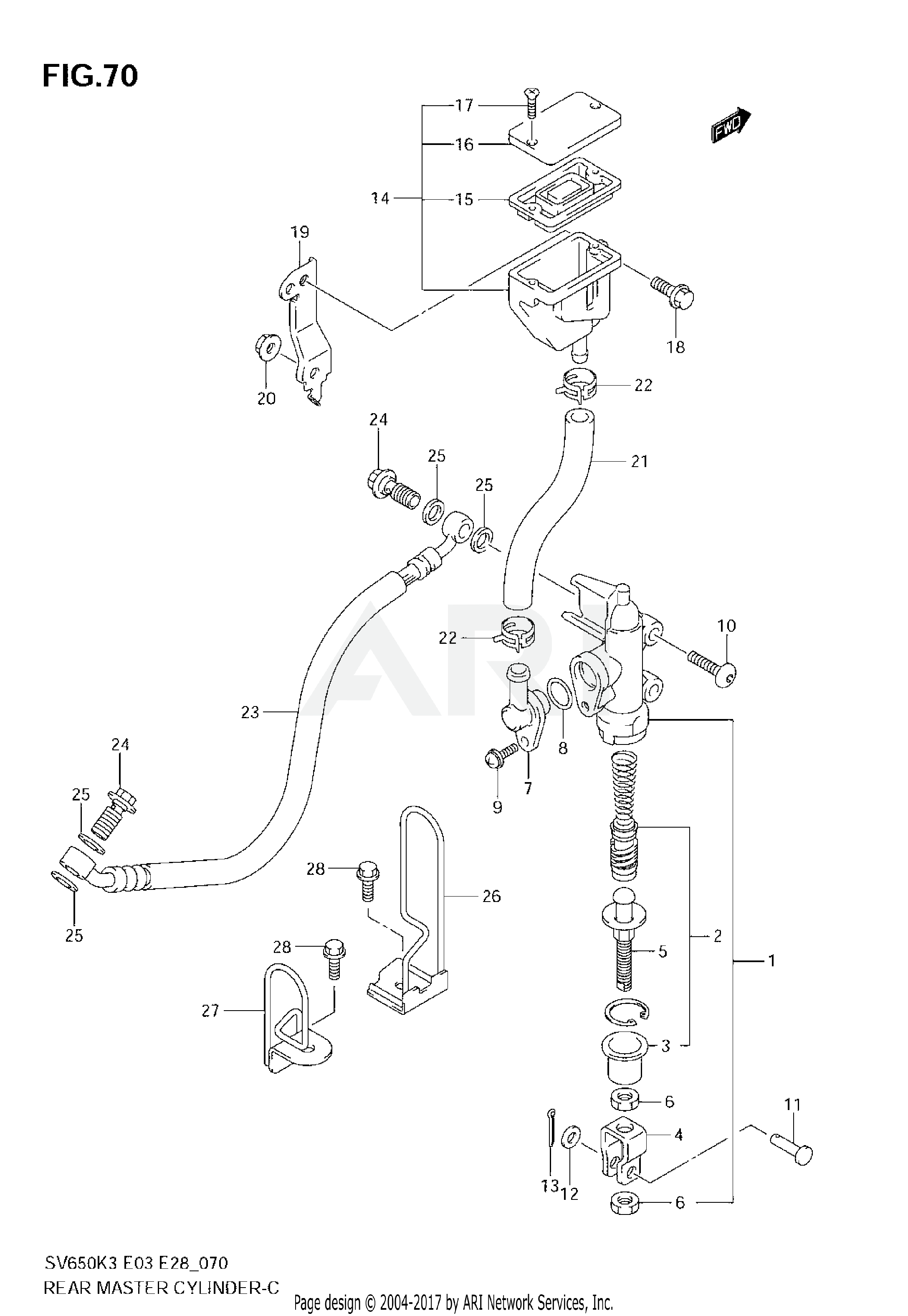 REAR MASTER CYLINDER (SV650K3)