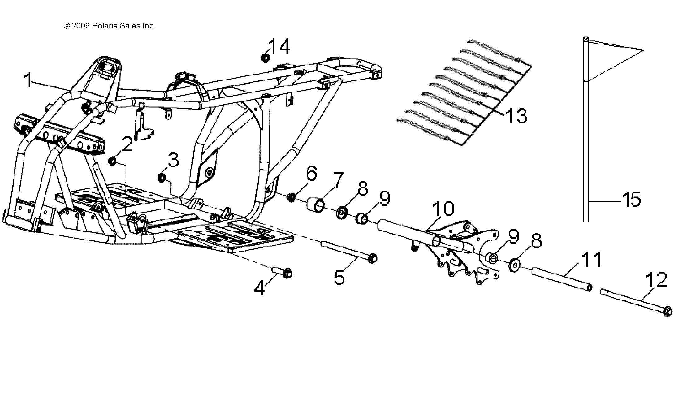 CHASSIS, FRAME - A12FA09AA (49ATVFRAME07SPRT90)