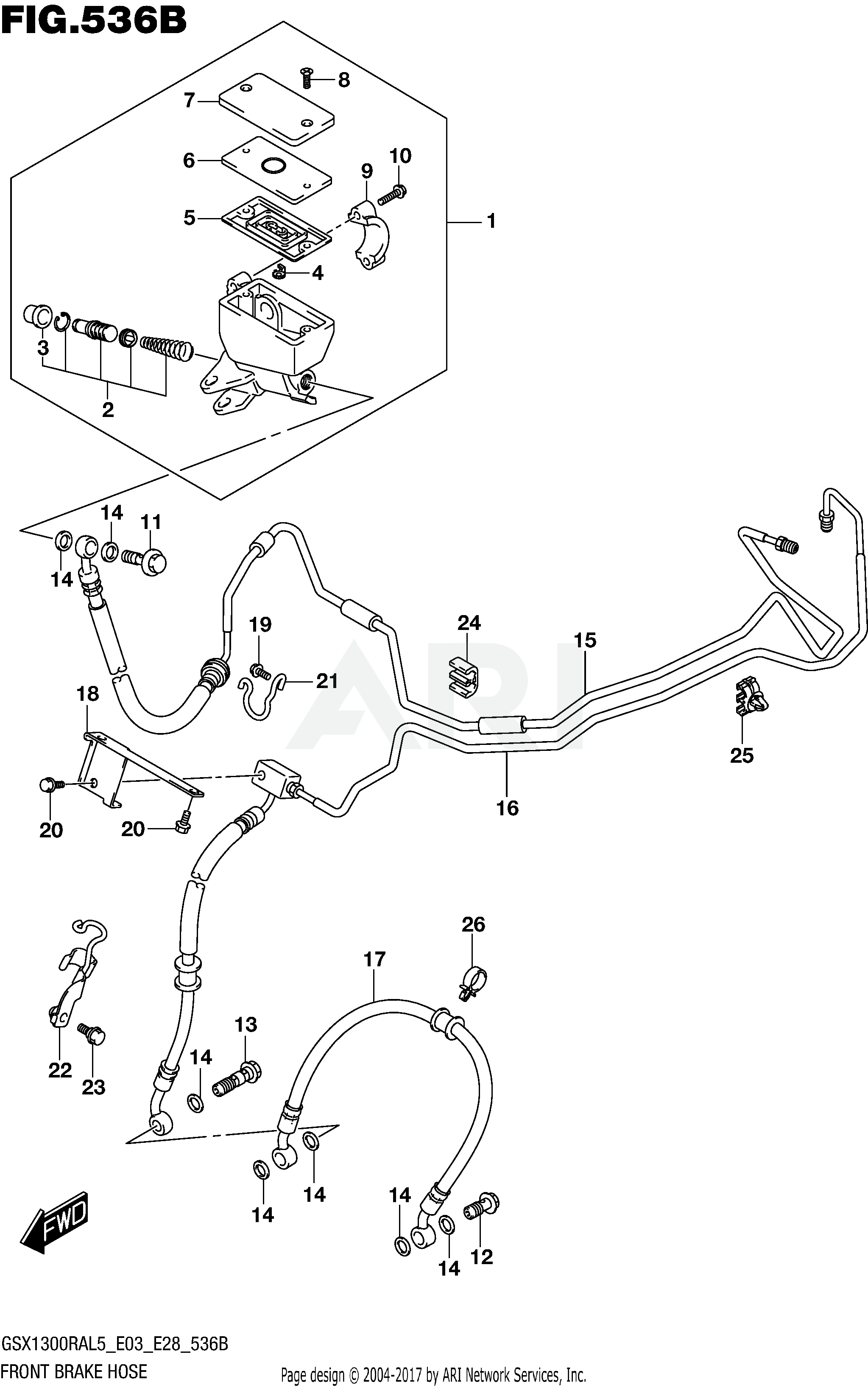 FRONT BRAKE HOSE (GSX1300RAL5 E28)