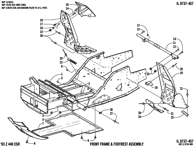 FRONT FRAME AND FOOTREST ASSEMBLY