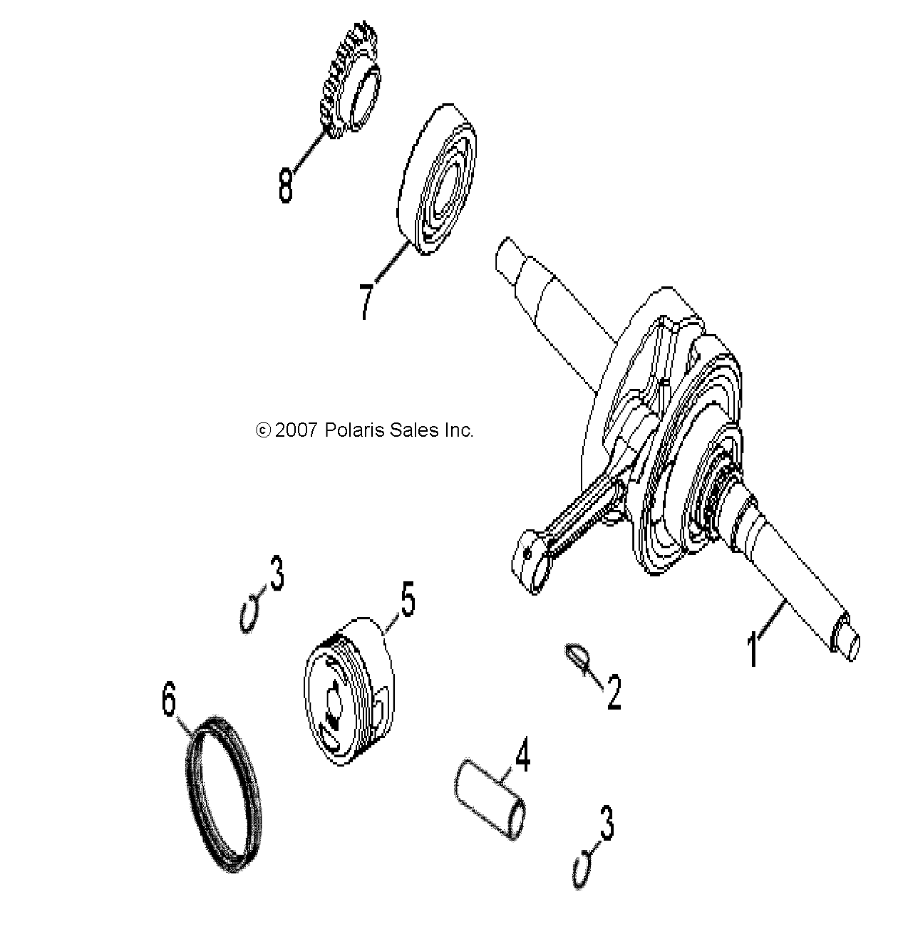 ENGINE, CRANKSHAFT and PISTON - A12FA09AA (49ATVCRANKSHAFT08OUT90)